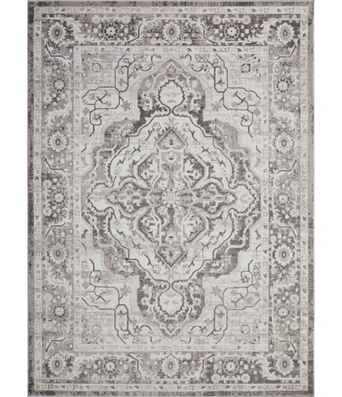 Loomaknoti Rhane Valok Gray/Cream ER003 7 ft. 10 in. X 9 ft. 10 in. Rectangle Rug