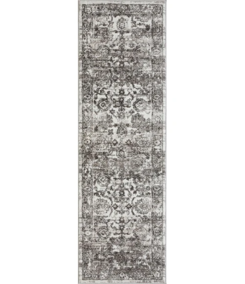 Loomaknoti Rhane Vandian Cream/Gray ER005 2 ft. X 6 ft. 7 in. Rectangle Rug