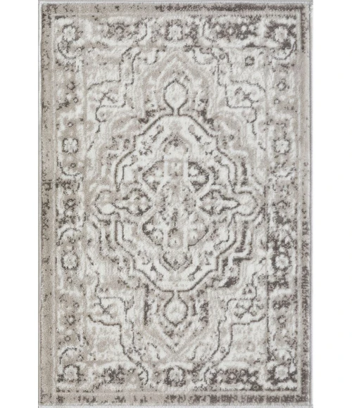 Loomaknoti Rhane Valok Gray/Cream ER003 2 ft. X 3 ft. Rectangle Rug