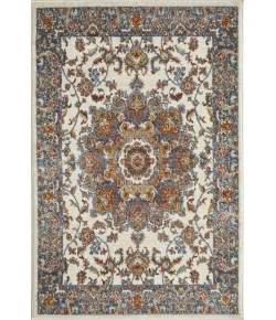 Loomaknoti Alsbrooke Amrenta Cream/Blue EA001 4 ft. X 6 ft. Rectangle Rug