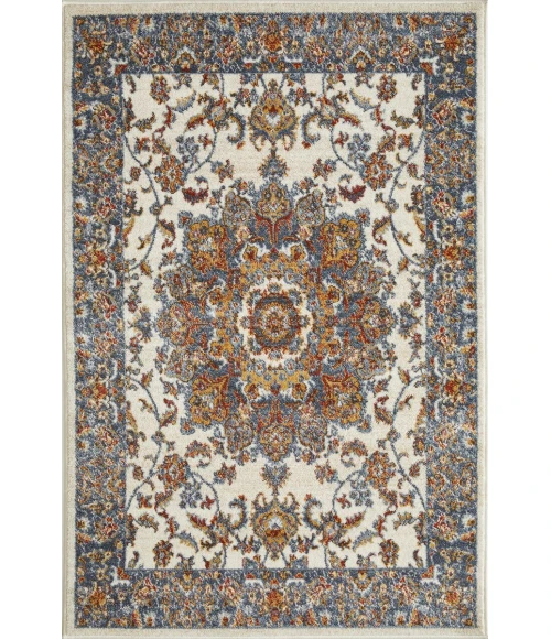 Loomaknoti Alsbrooke Amrenta Cream/Blue EA001 4 ft. X 6 ft. Rectangle Rug
