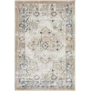 Loomaknoti Kehleigh Zayari Cream/Blue EK006 2 ft. X 3 ft. Rectangle Rug