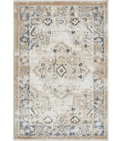 Loomaknoti Kehleigh Zayari Cream/Blue EK006 2 ft. X 3 ft. Rectangle Rug
