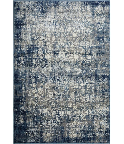 Loomaknoti Aysal Athna Cream/Blue EAY003 4 ft. X 6 ft. Rectangle Rug