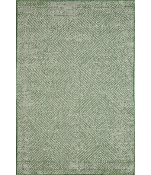 Loomaknoti Breyleigh Carzon Cream/Green EB003 4 ft. X 6 ft. Rectangle Rug