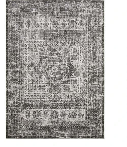 Loomaknoti Rhane Andallie Gray/Cream ER016 6 ft. 7” X 9 ft. 2” Rectangle Rug