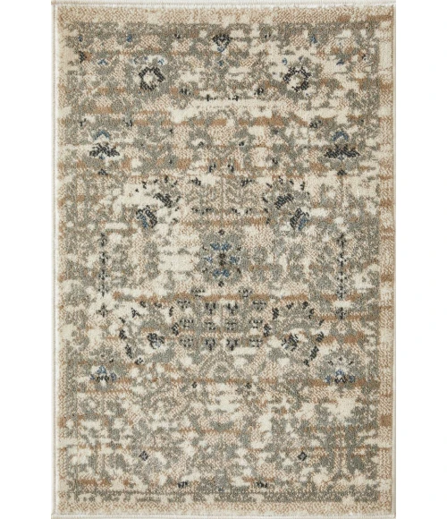 Loomaknoti Celena Asheley Cream/Blue EC006 2 ft. X 3 ft. Rectangle Rug