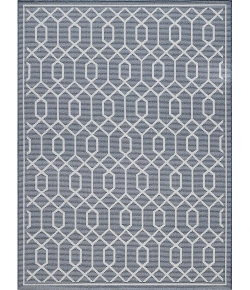 Loomaknoti Breyleigh Chendler Blue/Cream EB001 7 ft. 10 in. X 9 ft. 10 in. Rectangle Rug