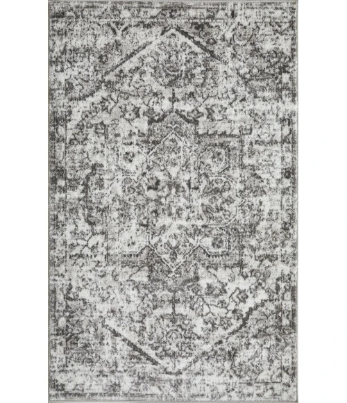 Loomaknoti Rhane Alemern Gray/Cream ER019 3 ft. 3” X 5 ft. 3” Rectangle Rug