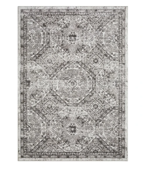Loomaknoti Rhane Alvezi Gray/Cream ER017 9 ft. 10 in. X 12 ft. 10 in. Rectangle Rug