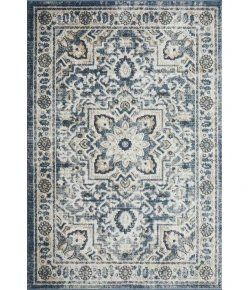 Loomaknoti Kehleigh Osdorn Blue/Cream EK009 4 ft. X 6 ft. Rectangle Rug