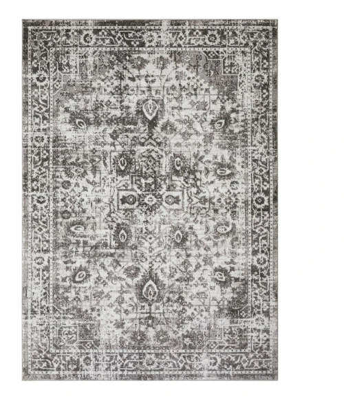 Loomaknoti Rhane Allory Gray/Cream ER014 6 ft. 7” X 9 ft. 2” Rectangle Rug