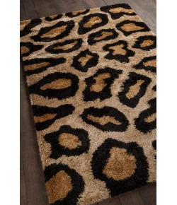 Chandra AMAZON AMA-5602 7 ft. 9 in. Round Rug - Tan, Gold, Brown, Black