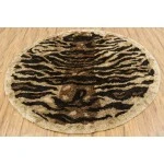 Chandra AMAZON AMA-5603 7 ft. 9 in. Round Rug - Tan, Gold, Brown, Black