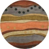 Chandra ANTARA ANT-117 7 ft. 9 in. Round Rug - Grey, Orange, Multi