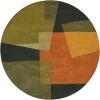 Chandra BENSE GARZA BEN-3014 7 ft. 9 in. Round Rug - Green, Orange