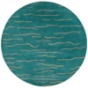 Chandra DAISA DAI-15 7 ft. 9 in. Round Rug - Aqua, Cream, Grey