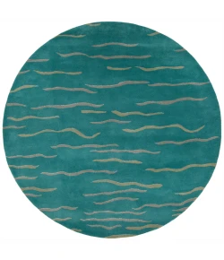 Chandra DAISA DAI-15 7 ft. 9 in. Round Rug - Aqua, Cream, Grey