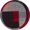 Chandra DAISA DAI-25 7 ft. 9 in. Round Rug - Red, Black, Grey