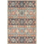 Chandra ETHEL ETH-52807 5 ft. X 7 ft. 6 in. Rect. Rug - Blue, Grey, Orange, Beige, Black