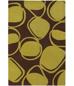 Chandra INHABIT INH-21604 7 ft. 9 in. X 10 ft. 6 in. Rect. Rug - Brown, Green