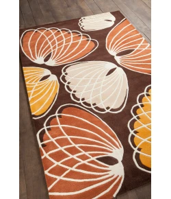 Chandra INHABIT INH-21606 5 ft. X 7 ft. 6 in. Rect. Rug - Brown, Orange, White, Peach