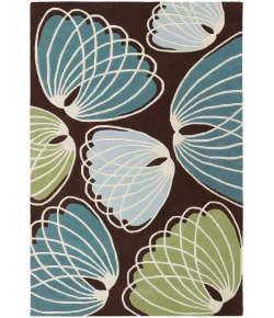 Chandra INHABIT INH-21607 5 ft. X 7 ft. 6 in. Rect. Rug - Brown, Green, Blue, White