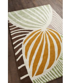 Chandra INHABIT INH-21621 7 ft. 9 in. X 10 ft. 6 in. Rect. Rug - White, Green, Orange, Grey, Brown