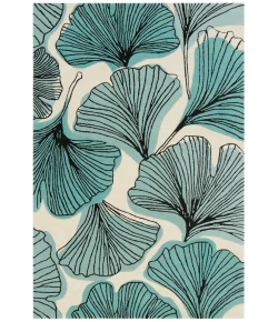 Chandra JESSICA SWIFT JES-28905 5 ft. X 7 ft. 6 in. Rect. Rug - White, Black, Teal