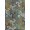 Chandra JESSICA SWIFT JES-28907 5 ft. X 7 ft. 6 in. Rect. Rug - Grey, White, Blue, Black, Gold