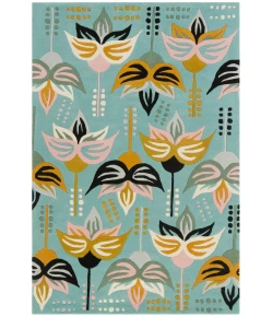 Chandra JESSICA SWIFT JES-28911 5 ft. X 7 ft. 6 in. Rect. Rug - Teal, Pink, Cream, Black, Grey, Yellow