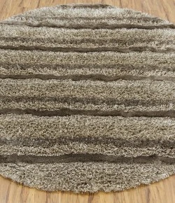 Chandra KAPAA KAP-15500 7 ft. 9 in. Round Rug - Tan, Ivory, Taupe