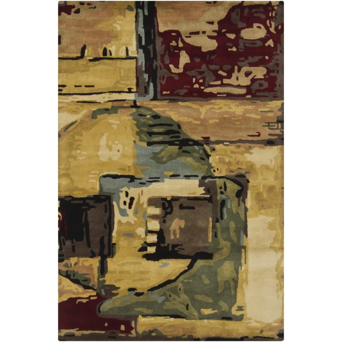 Chandra NIRVANA Blue,Green,Beige,Gold,Burgundy NIR-6600 9ft. x 13ft. Rect. Rug