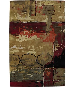 Chandra NIRVANA NIR-6601 5 ft. X 7 ft. 6 in. Rect. Rug - Burgundy, Grey, Green, Tan, Black