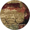 Chandra NIRVANA NIR-6601 7 ft. 9 in. Round Rug - Burgundy, Grey, Green, Tan, Black