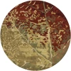 Chandra NIRVANA NIR-6604 7 ft. 9 in. Round Rug - Green, Red, Burgundy, Brown