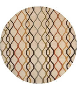 Chandra ROWE ROW-11125 7 ft. 9 in. Round Rug - Tan, Orange, Rust, Black, Blue, Green