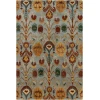 Chandra RUPEC RUP-39608 5 ft. X 7 ft. 6 in. Rect. Rug - Blue, Brown, Gold, Grey, Green