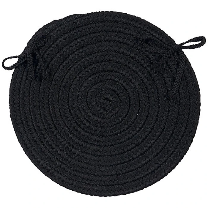 Colonial Mills Boca Raton Chair Pads Black BR42A01 15" X 15" (Single) Chair Pads Rug