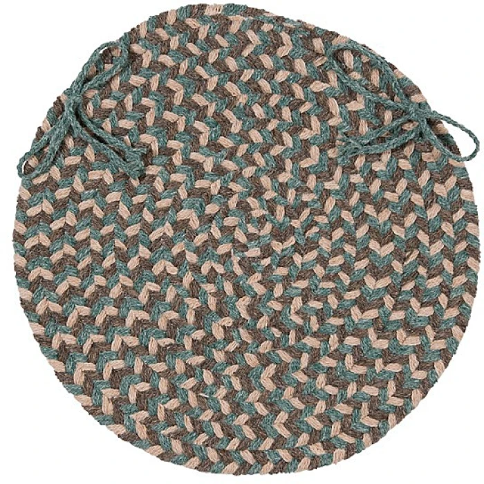 Colonial Mills Boston Common Chair Pads Driftwood Teal BC54A0 15" X 15" (Set of 4) Chair Pads Rug