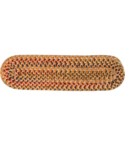 Colonial Mills Worley Stair Treads Orange WY97A008 8" X 28" (Set of 7) Stair Treads Rug