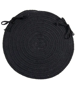 Colonial Mills Bristol Chair Pads Black WL05A01 15" X 15" (Single) Chair Pads Rug