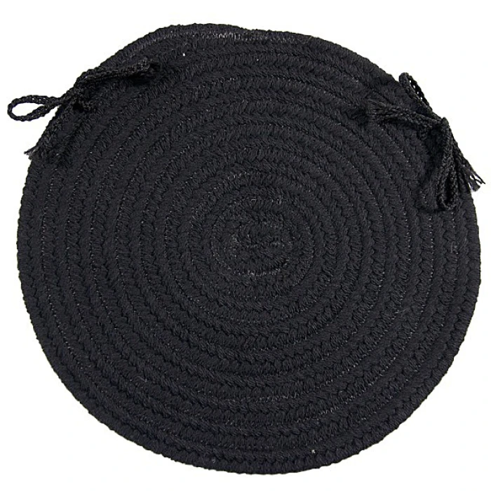 Colonial Mills Bristol Chair Pads Black WL05A01 15" X 15" (Single) Chair Pads Rug