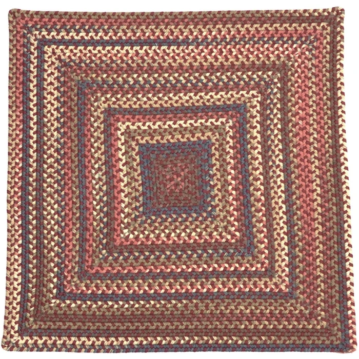 Colonial Mills Lucid Braided Multi Square Rug Rusted Red LU79R04 4' X 4' Rug