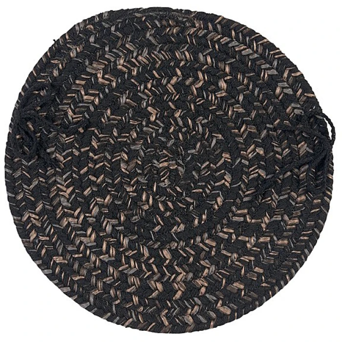 Colonial Mills Hayward Chair Pads Black HY19A0 15" X 15" (Set of 4) Chair Pads Rug