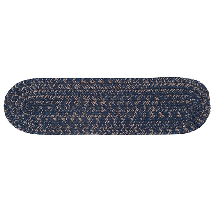 Colonial Mills Hayward Stair Treads Navy HY59A0 8" X 28" (Set of 13) Stair Treads Rug
