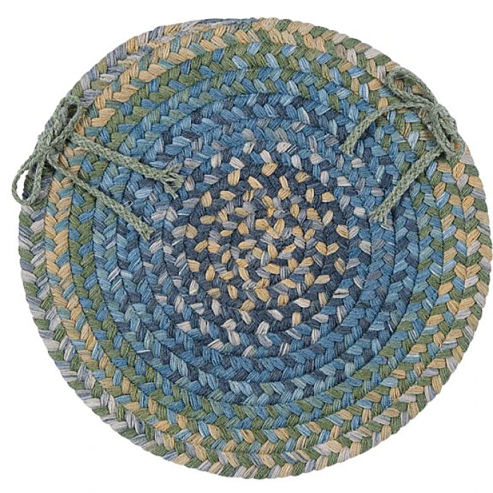 Colonial Mills Rustica Chair Pads Whipple Blue RU50A0 15" X 15" (Set of 4) Chair Pads Rug