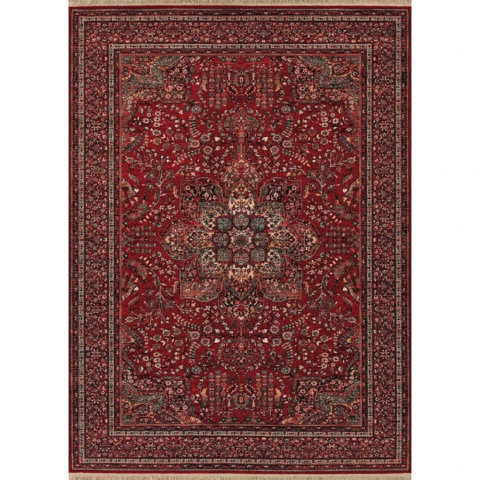 Couristan Kashimar All Over Center Medallion 4' x 6' Antique Red Area Rug