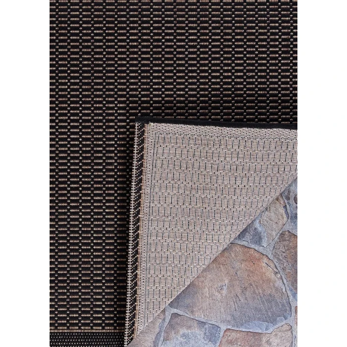 Couristan RECIFE BLACK/COCOA R001_2000 7ft.6in. x 7ft.6in. Square Rug