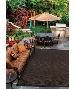 Couristan RECIFE BLACK/COCOA R001_2000 5ft.3in. x 7ft.6in. Rect. Rug